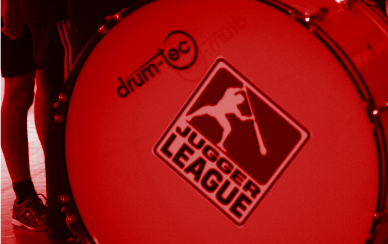 Anmeldung für Jugger-Events Nov. u. Dez. Pauke mit Logo der Deutschen Jugger Liga